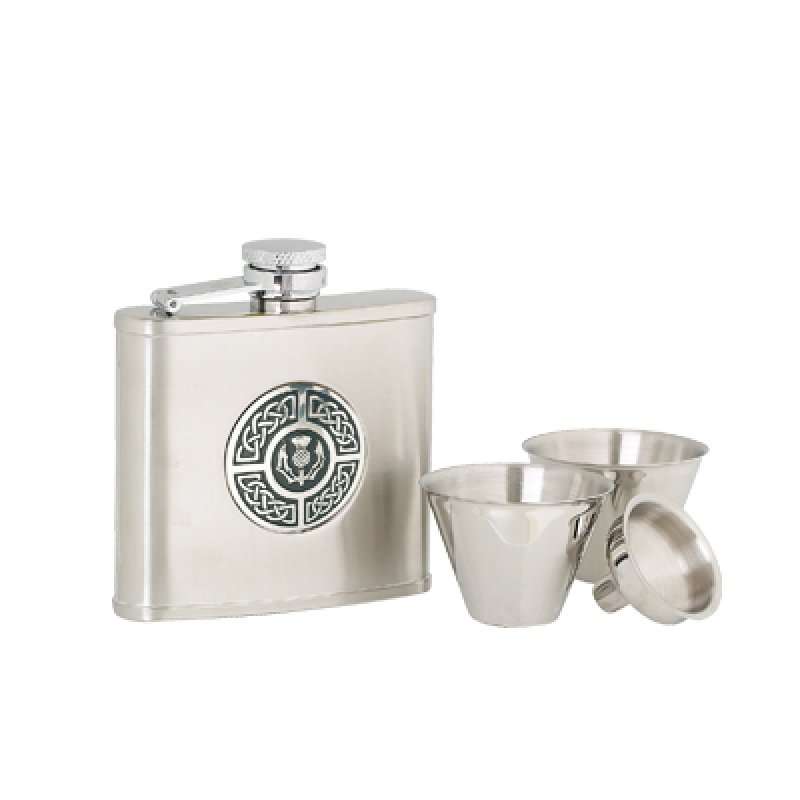 Celtic and Thistle Hipflask