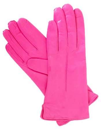 Candy Pink Leather Gloves